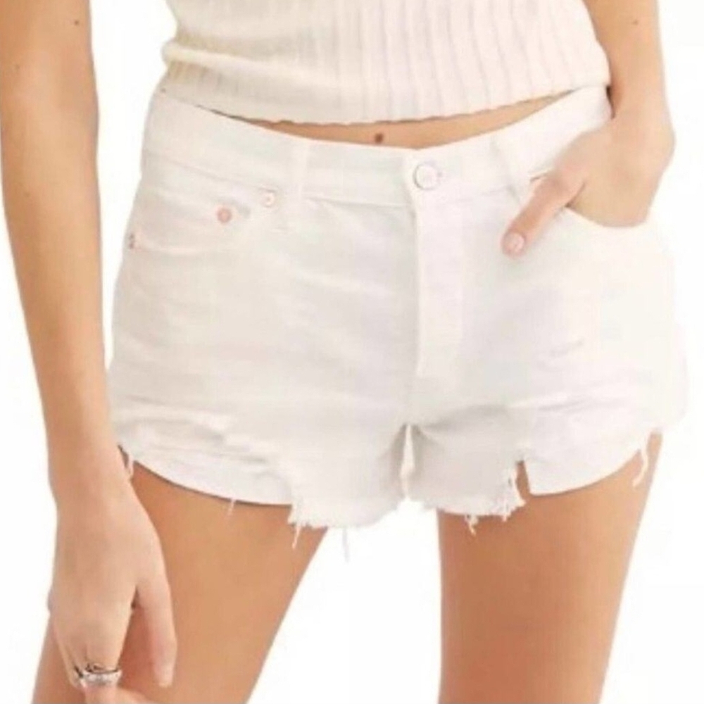Free People White Denim Shorts